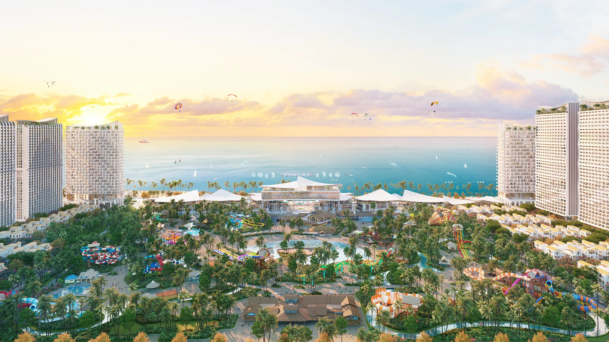 Phối cảnh công viên nước Sun World Vũng Tàu nhìn từ phía biển