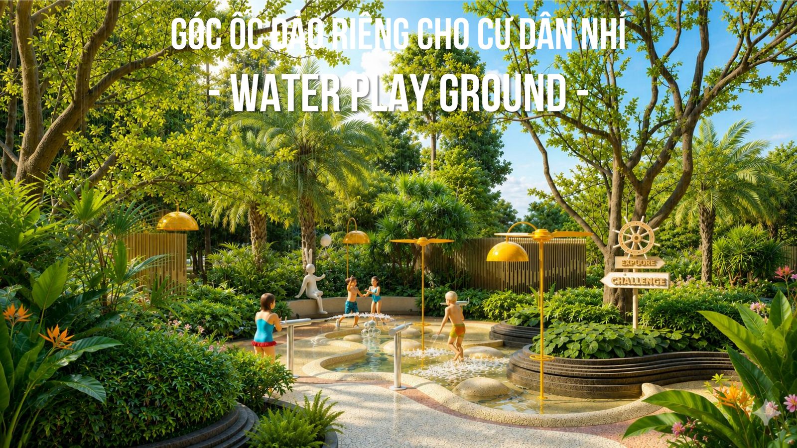 Phối cảnh khu vui chơi nước Water Play Ground cho trẻ nhỏ tại Beachtro Tower