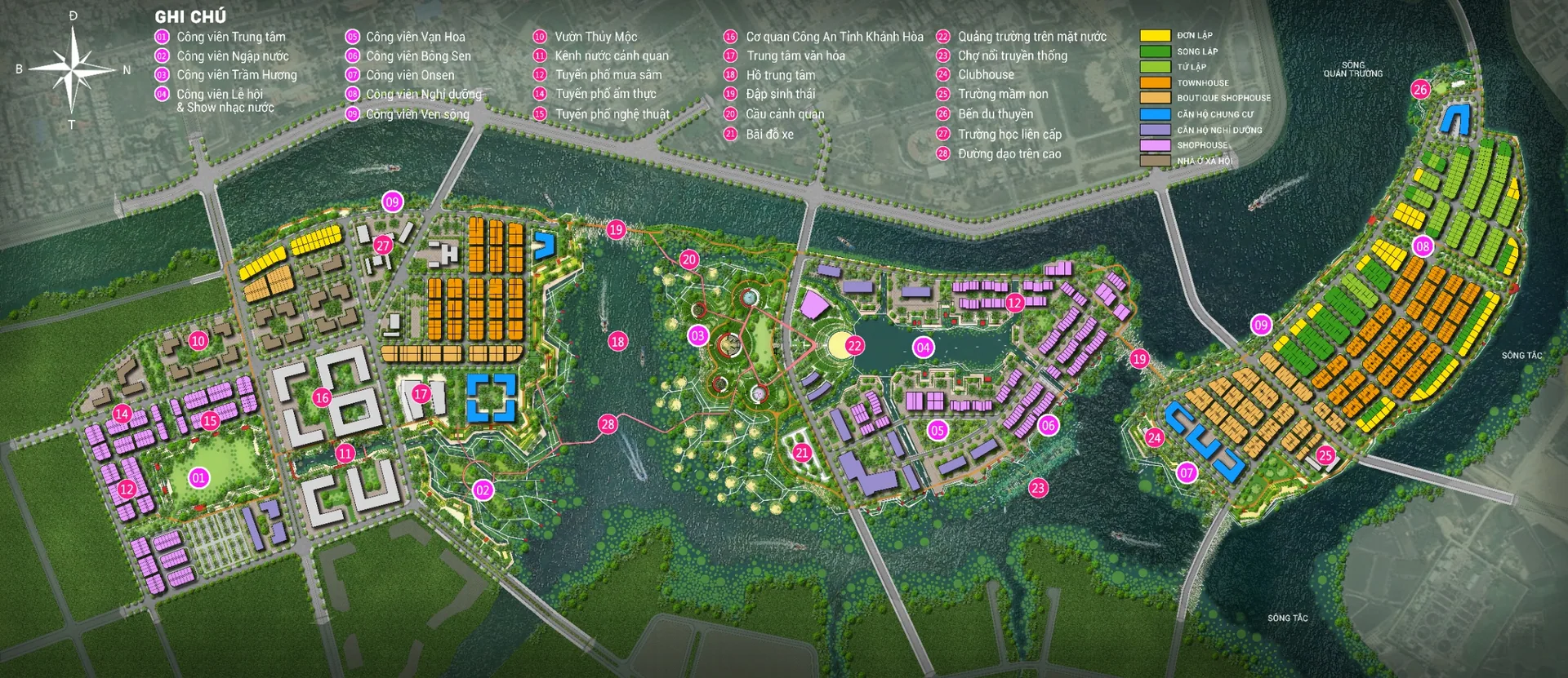 Mặt bằng ba đảo chức năng Charmora City: Capital Island, Festival Island và Elite Island