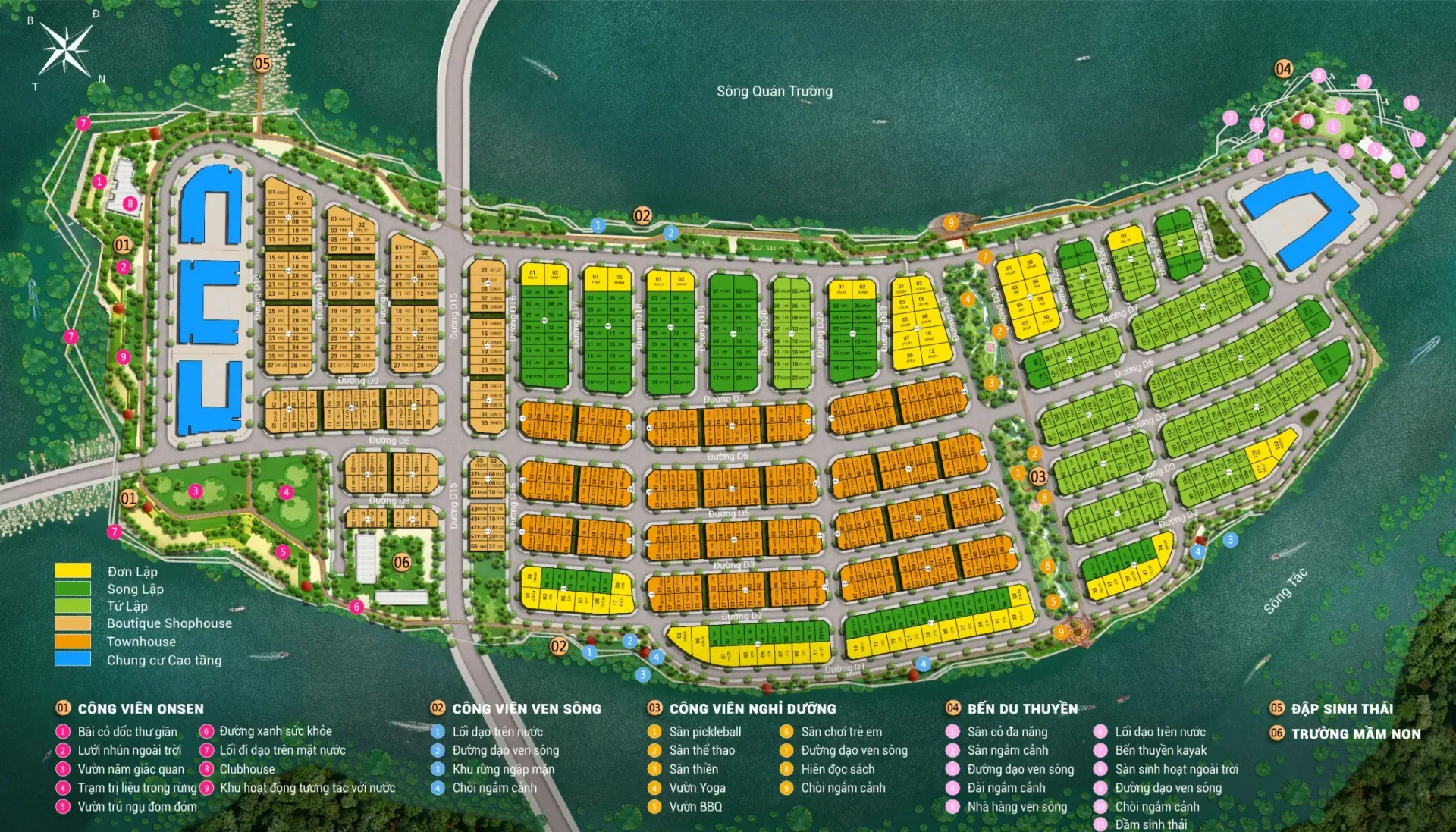 Mặt bằng phân khu đảo Nam – Elite Island Charmora City Nha Trang