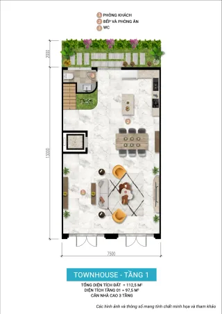 Mặt bằng điển hình dòng nhà phố liền kề Elite Island Charmora City