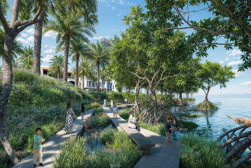 Phối cảnh rừng ngập mặn được giữ lại trong hệ cảnh quan Charmora City