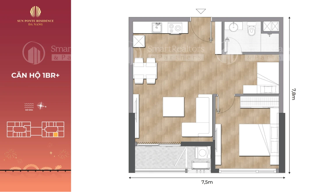 Sun Ponte Residence 1BR+