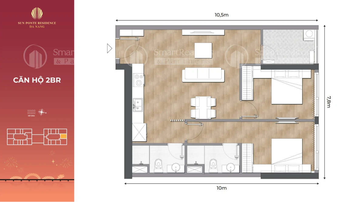 Sun Ponte Residence 2BR