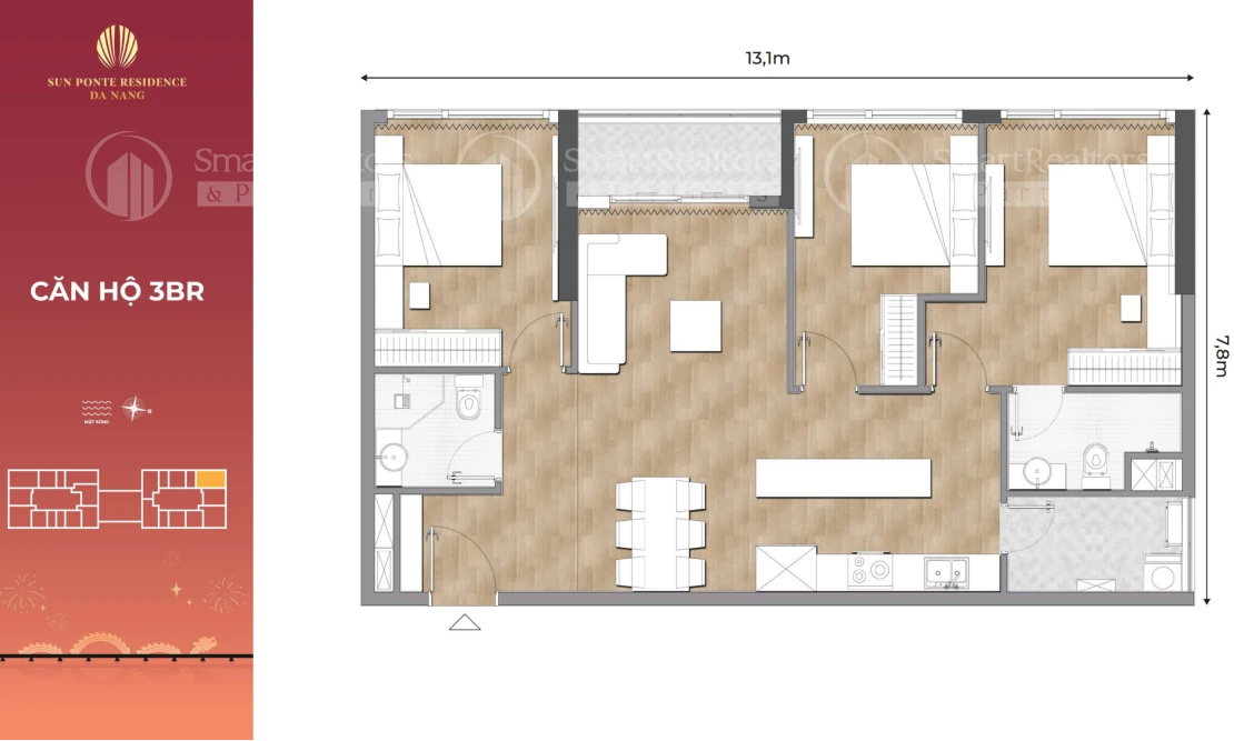 Sun Ponte Residence 3BR