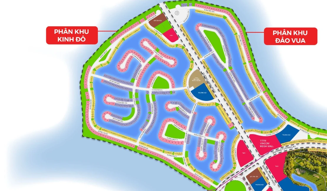 Mặt bằng phân khu đảo vua