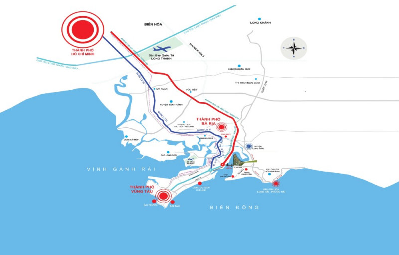 Tuyến cao tốc Biên Hòa - Vũng Tàu cũng nằm trong dự án nâng cấp mở rộng hạ tầng giúp thuận tiện kết nối liên vùng