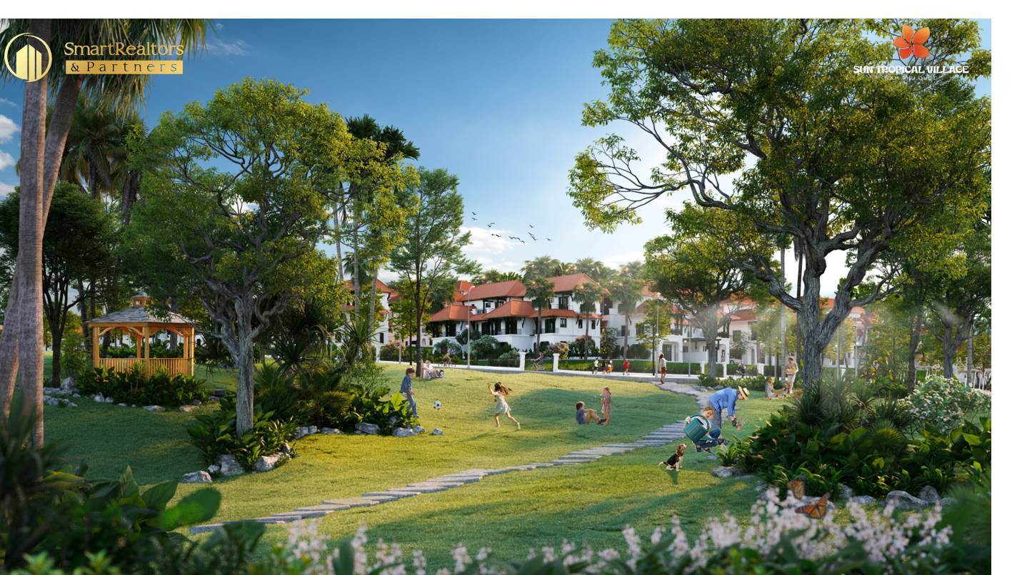 Sắc xanh thoáng mát của dự án biệt thự phong cách nhiệt đới Sun Tropical Village Phú Quốc