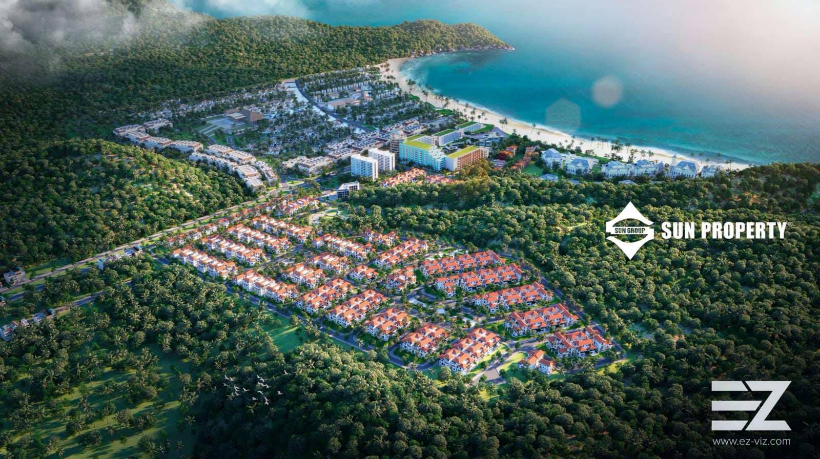 Địa thế tựa sơn hướng thủy của dự án Sun Tropical Village do CĐT Sun Group phát triển