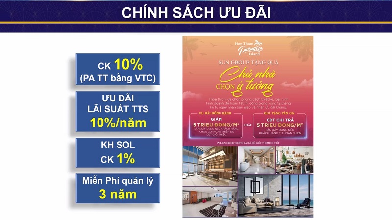 Chính sách bán hàng ưu đãi của Commercial Villa Hòn Thơm Đảo Thiên Đường