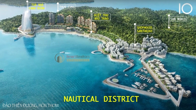 Nautical District (The Santo Port) - phân khu thương mại sở hữu đầy đủ tiềm năng sinh lời dự án Paradise Island Phú Quốc