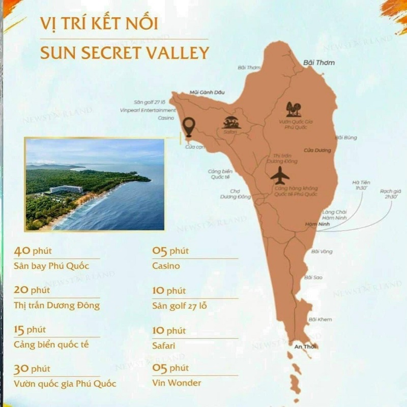 Vị trí kết nối The Laguna Sun Secret Valley Phú Quốc
