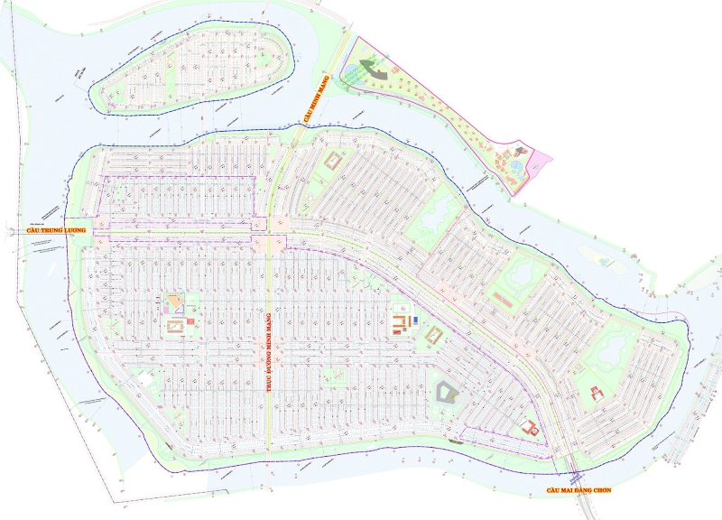 Sơ đồ quy hoạch Khu đô thị ven sông Hòa Quý – Đồng Nò