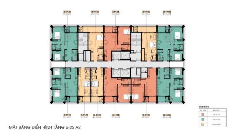 Layout mặt bằng tầng điển hình tòa tháp căn hộ Sun Group Vương Thừa Vũ