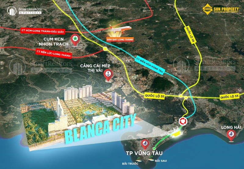 VỊ TRÍ BLANCA CITY – TÂM ĐIỂM KẾT NỐI MỚI TRÊN BẢN ĐỒ ĐÔ THỊ BIỂN PHÍA NAM