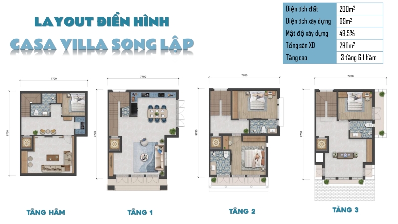 Casa Villa Blanca City có gì đặc biệt? Khám phá sức hút biệt thự biển sở hữu lâu dài Layout thiết kế điển hình Casa Villa Blanca City song lập