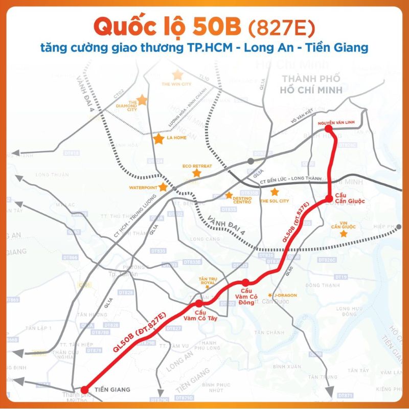 Quốc lộ 50B: Tuyến đường kết nối TP.HCM - Tây Ninh - Đồng Tháp quoc-lon-50b-ket-noi-do-thi