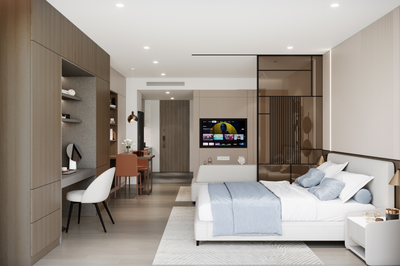 Căn hộ được lấy cảm hứng từ phong cách sống nghỉ dưỡng đương đại – mỗi chi tiết là một trải nghiệm tinh tế.