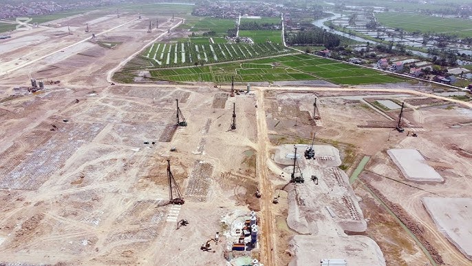 Tiến độ xây dựng sân bay Gia Bình Bắc Ninh năm 2025.