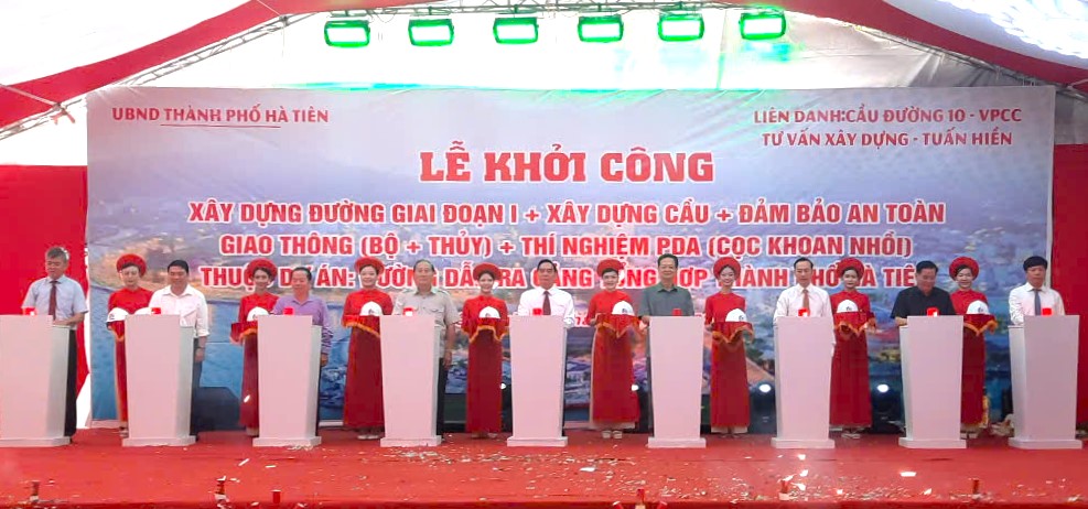 Thực hư cầu vượt biển Hà Tiên – Phú Quốc: công trình đang xây thật là đường nào? lễ khởi công dự án đường dẫn ra cảng tổng hợp thành phố hà tiên ngày 22/06/2025