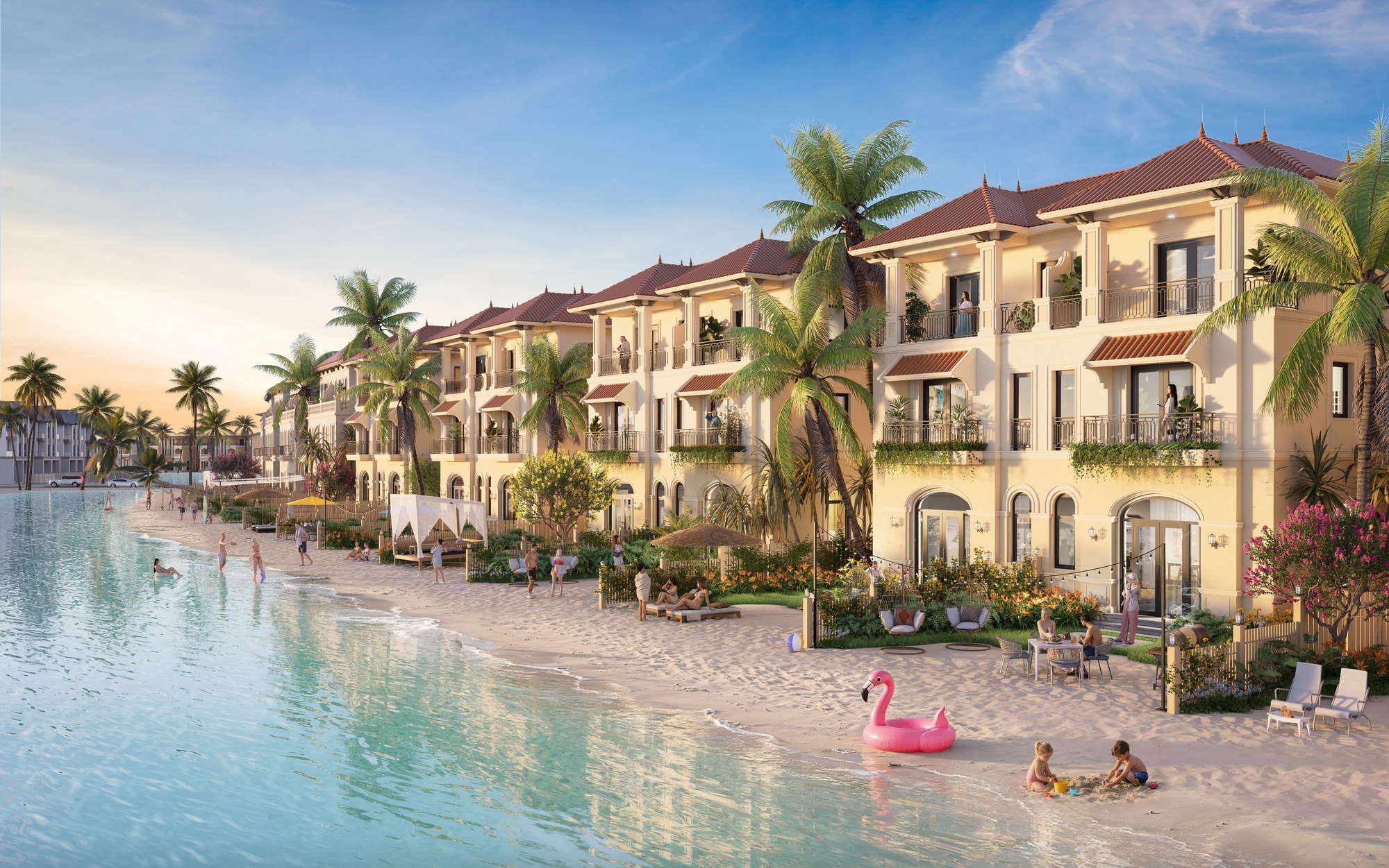 Phân khu Vịnh Ngọc (The Green Bay) Vinhomes Green Paradise: ở đâu, có gì, tiến độ đến 09/2026 phối cảnh biệt thự mặt biển khu B Vịnh Ngọc, lô VN59-85