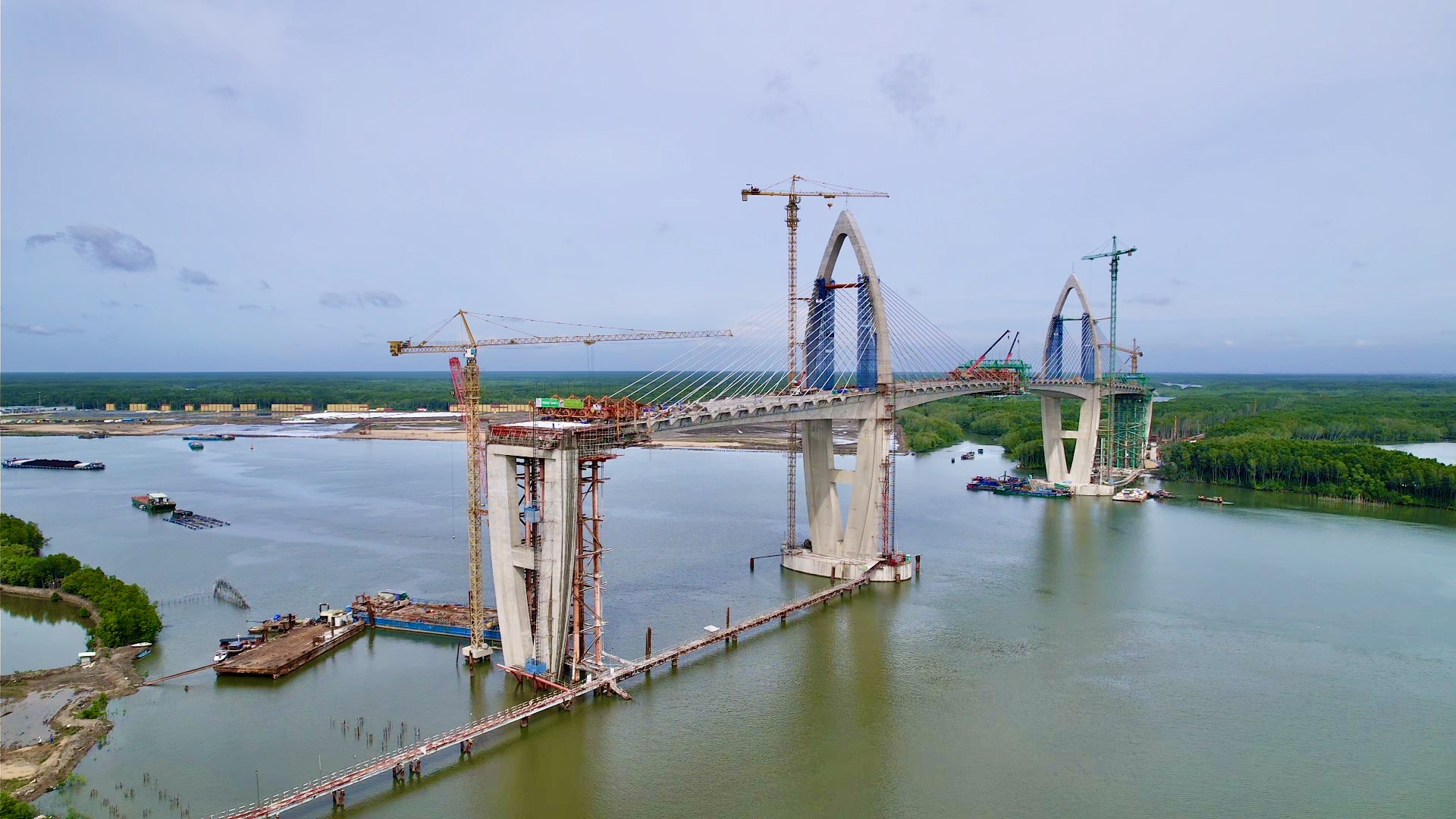 Cầu Phước An tháng 9/2026: đã hợp long chưa, bao giờ thông xe? gói thầu số 39 cầu Phước An, đoạn cầu chính từ trụ T37 đến T40 vượt sông Thị Vải